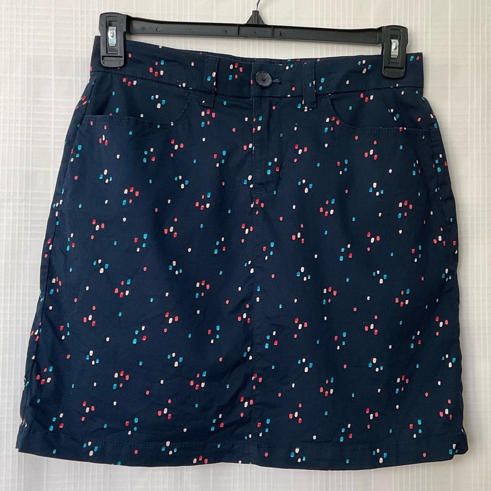 Croft & Barrow Navy multi colored patterned skirt